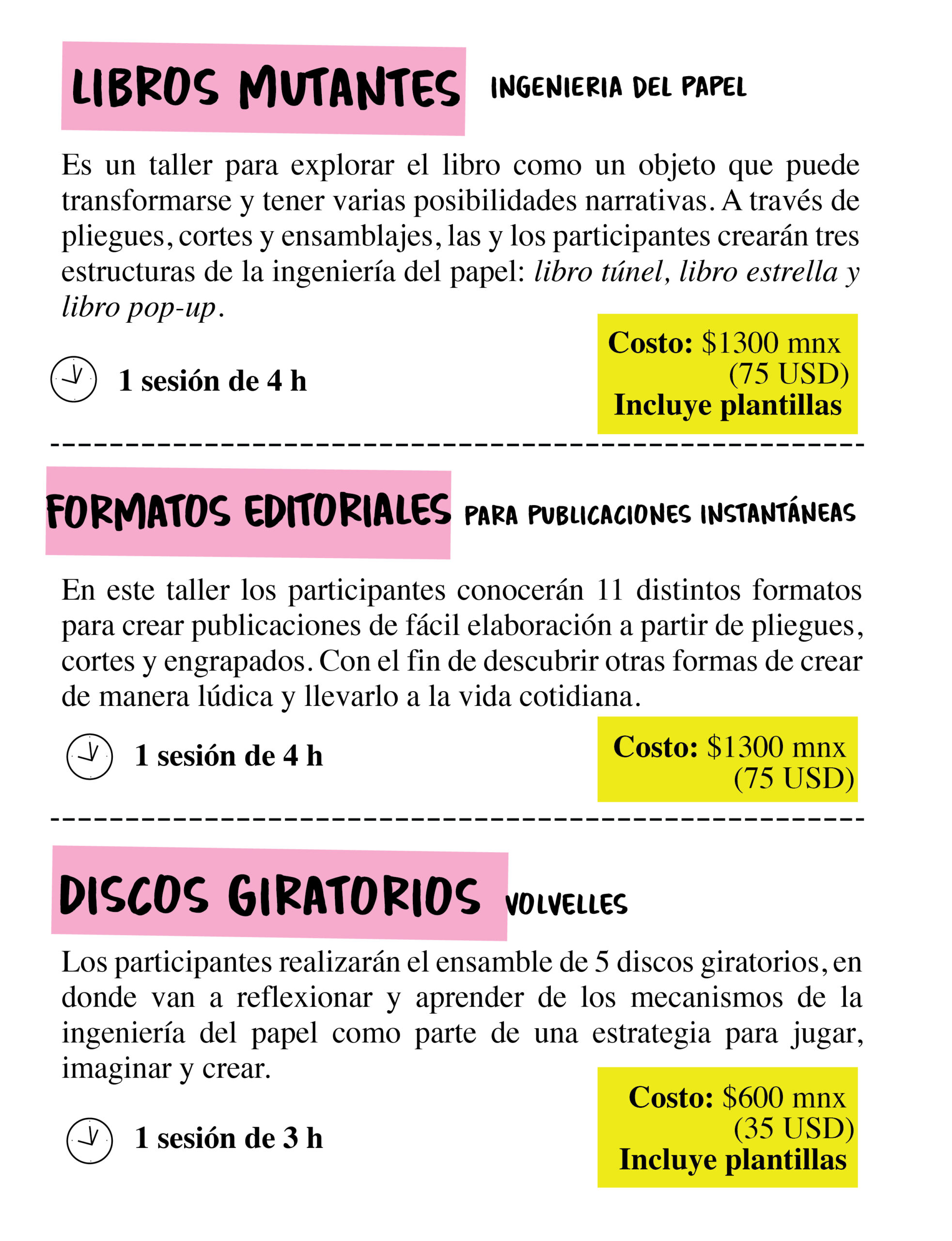 talleres individuales
